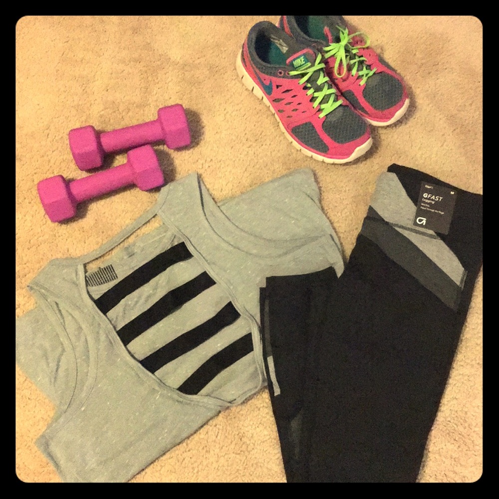 Gap Charcoal Spliced Yoga Leggings